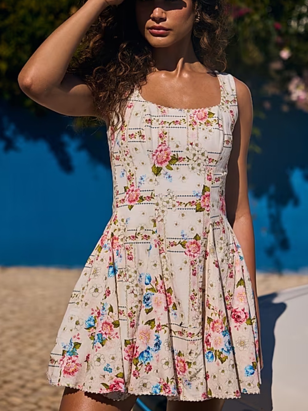 Agua Bendita Kristen Meraki Floral Fit & Flare Minidress Sz L